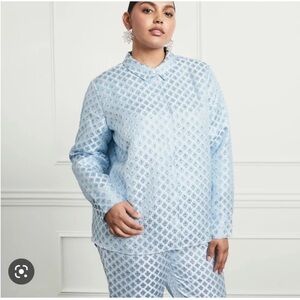 Hill House Home Snowflake Brocade James Shirt and Pant Set: Shirt L // Pants XL